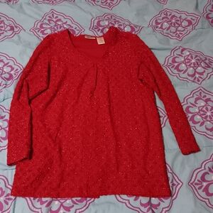 🐦‍🔥Kathie Lee women blouse red  18/20